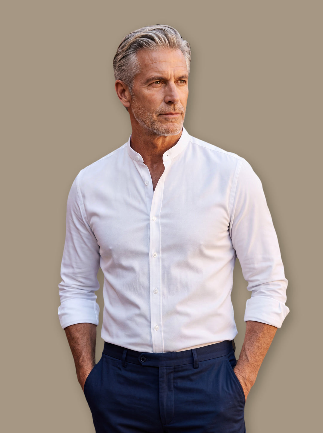 Bertram casual shirt in White, studio - Gentlemens Manor