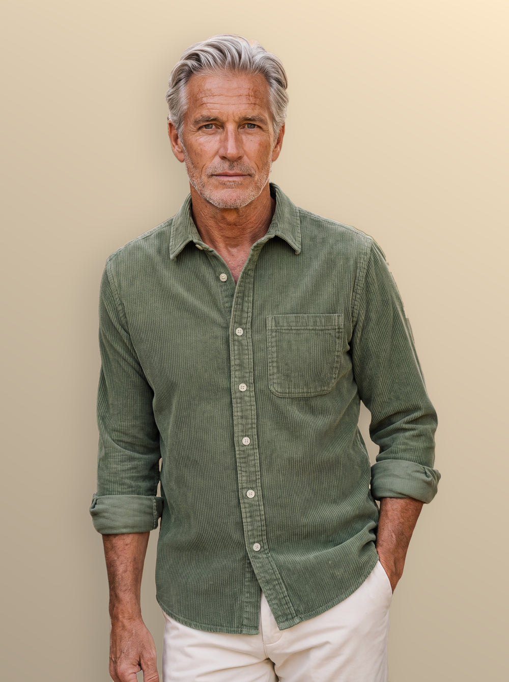 Bishop casual shirt in Green, studio - Gentlemens Manor