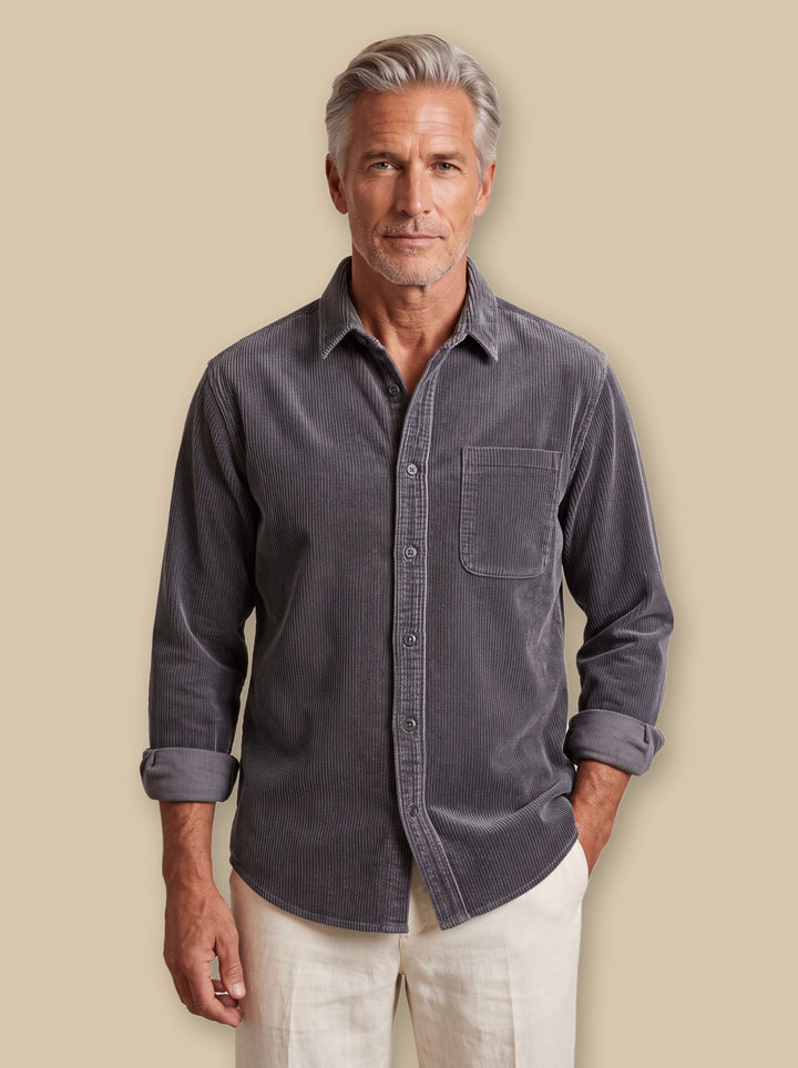 Bishop casual shirt in Grey, studio - Gentlemens Manor