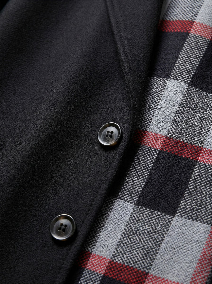 Blackwell plaid collar topcoat, fabric close up, Gentlemens Manor