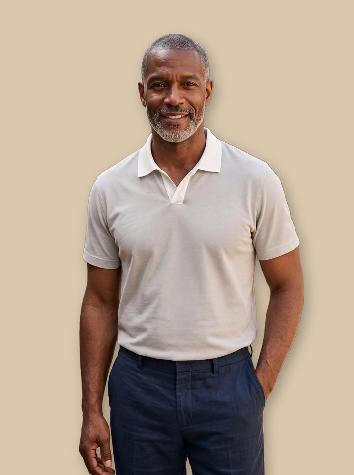 Booker polo shirt in Grey, studio - Gentlemens Manor
