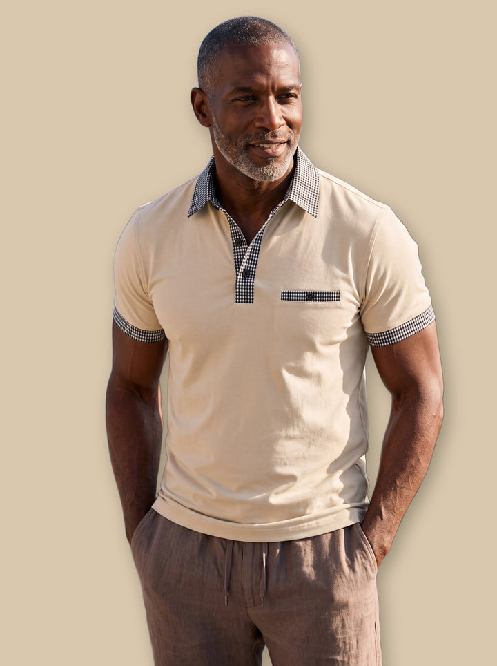 Boone polo shirt in Beige, studio - Gentlemens Manor