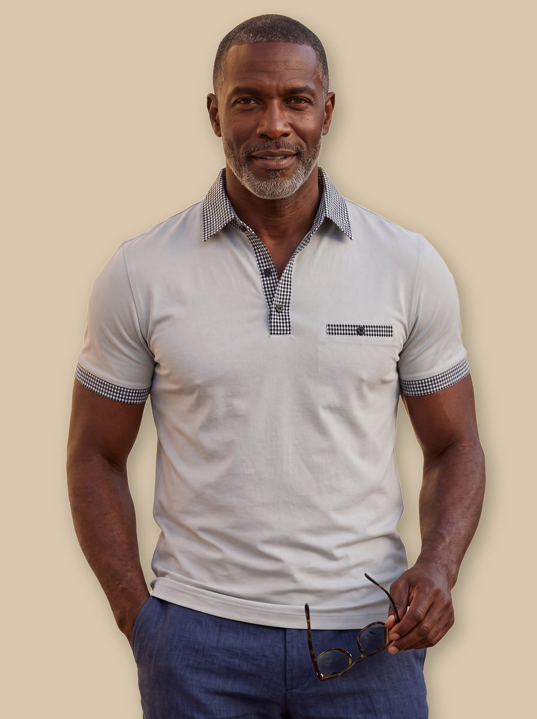 Boone polo shirt in Grey, studio - Gentlemens Manor