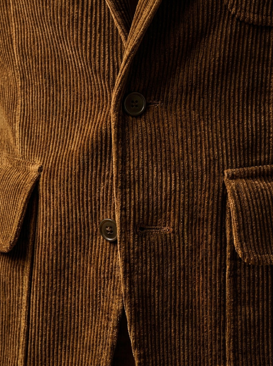 Bradbury corduroy flap pocket blazer, fabric close up, Gentlemens Manor