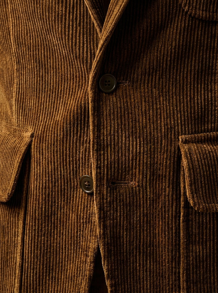 Bradbury corduroy flap pocket blazer, fabric close up, Gentlemens Manor