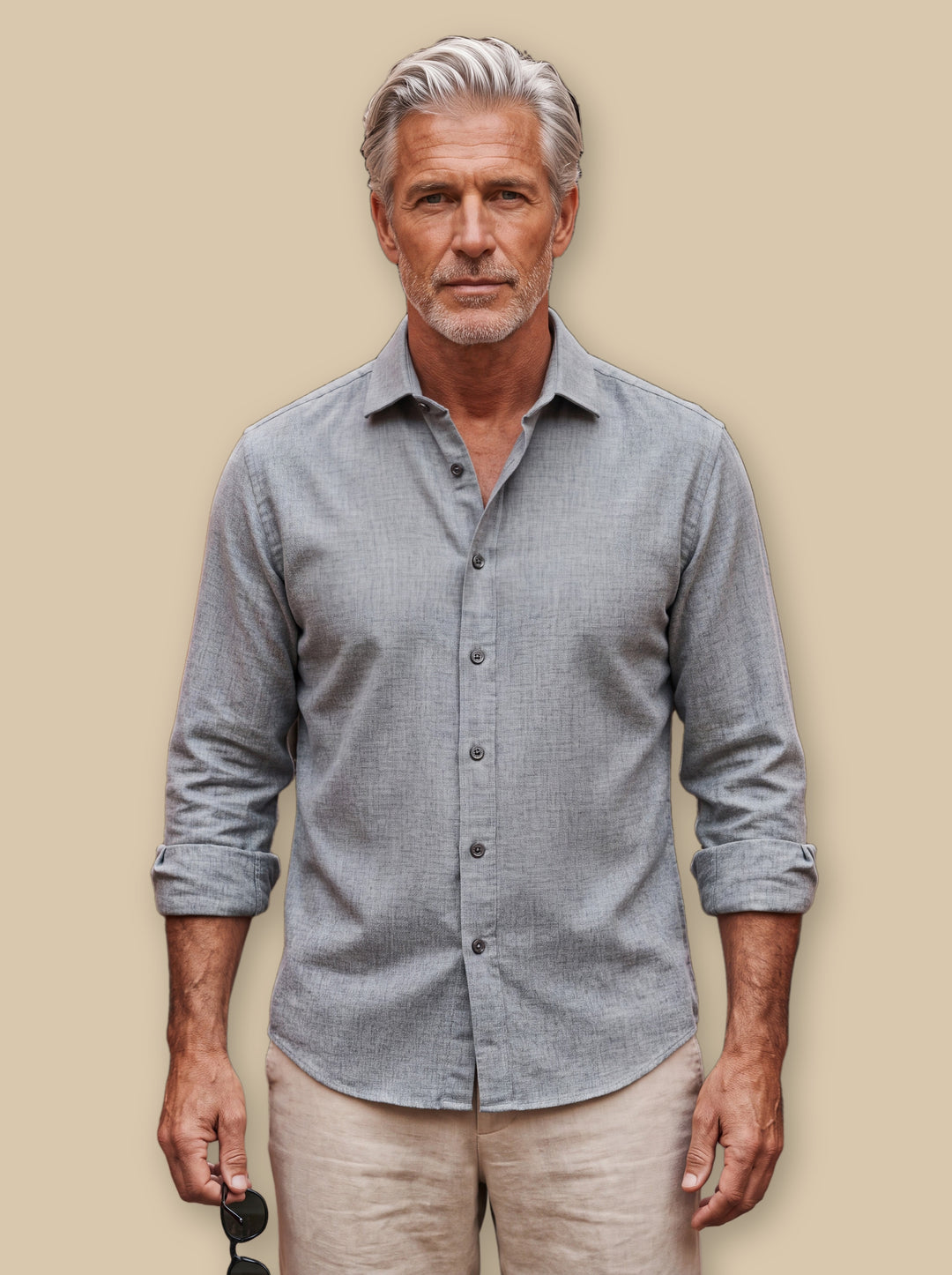 Bradley casual shirt in Grey, studio - Gentlemens Manor