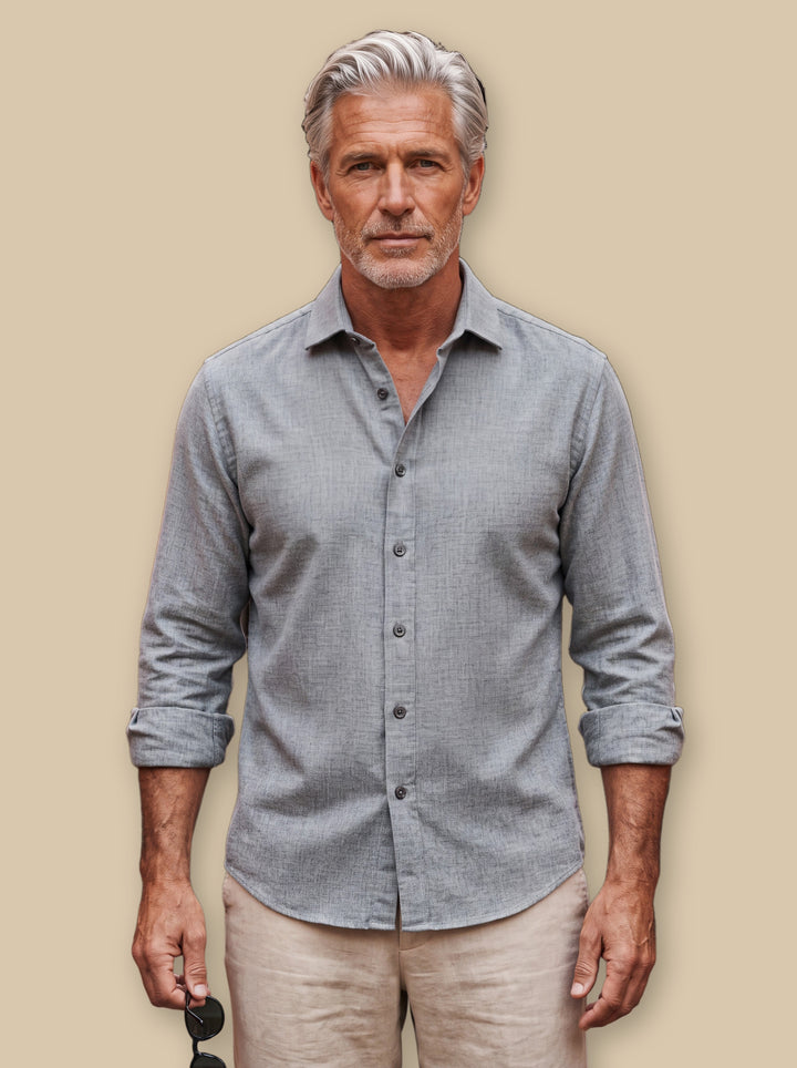 Bradley casual shirt in Grey, studio - Gentlemens Manor