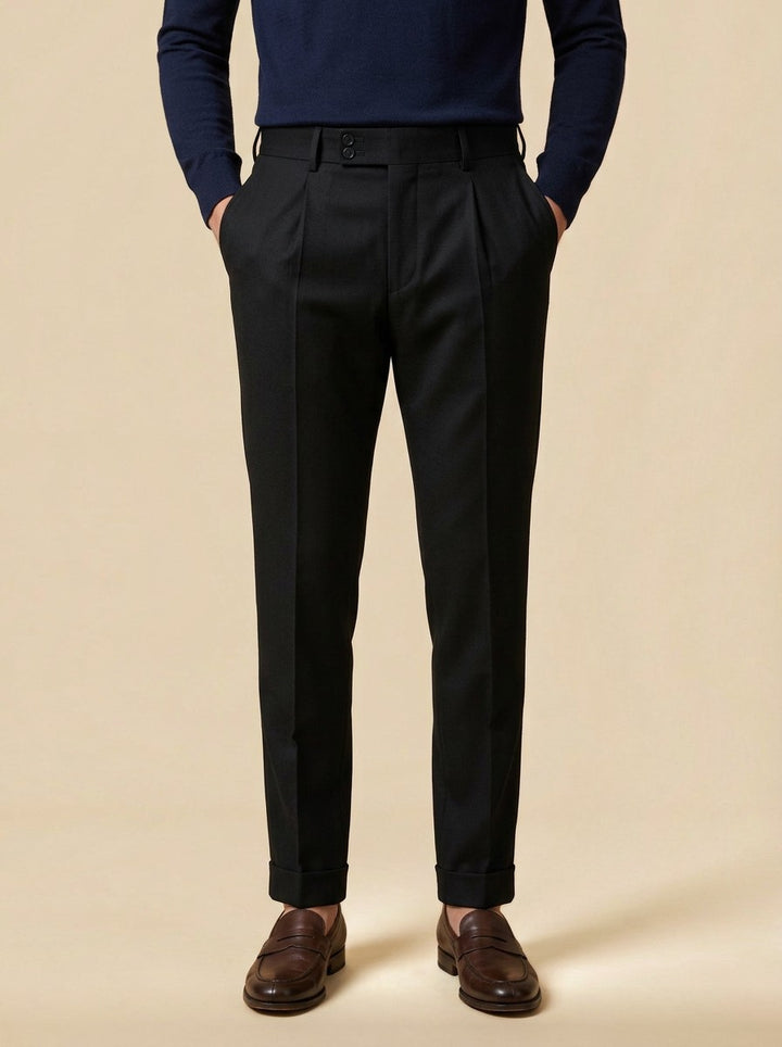 Bramwell dress pants in Black, studio, Gentlemens Manor
