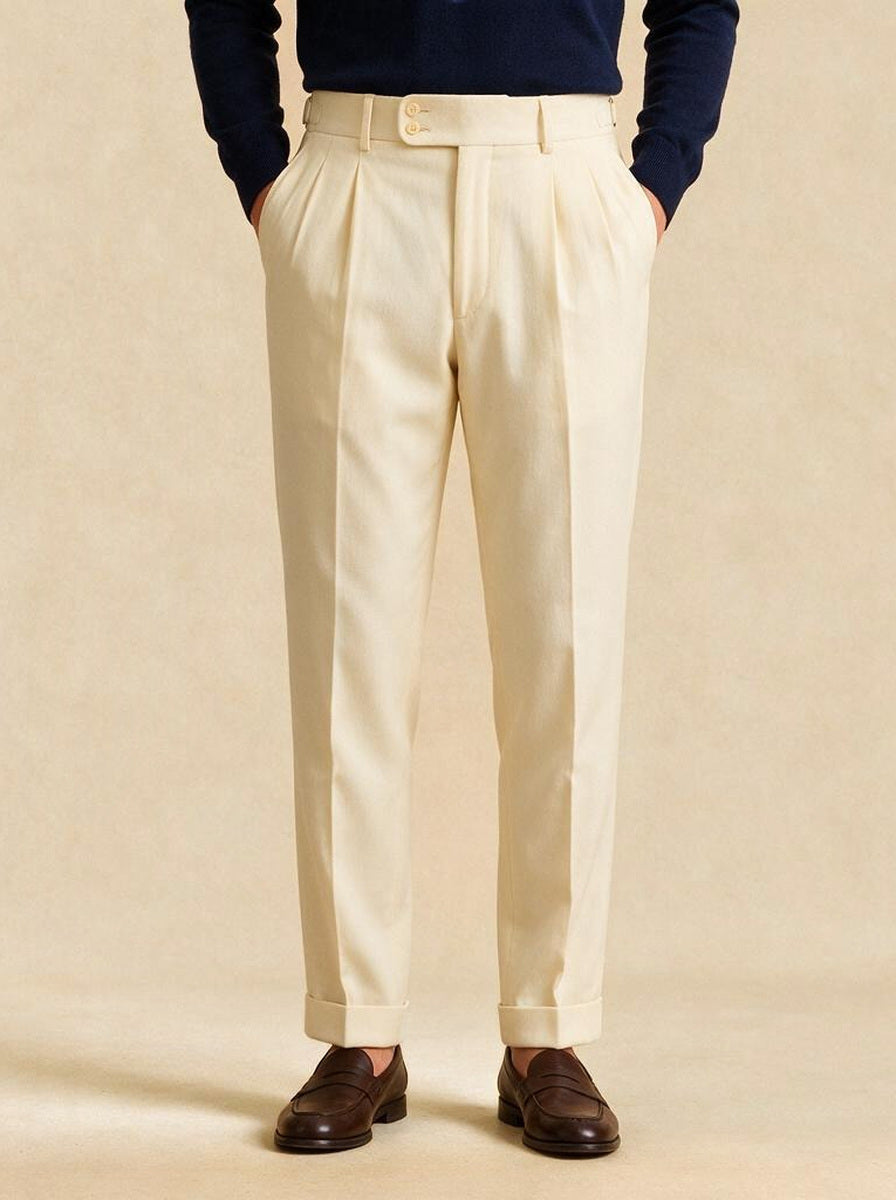 Bramwell dress pants in Cream, studio, Gentlemens Manor