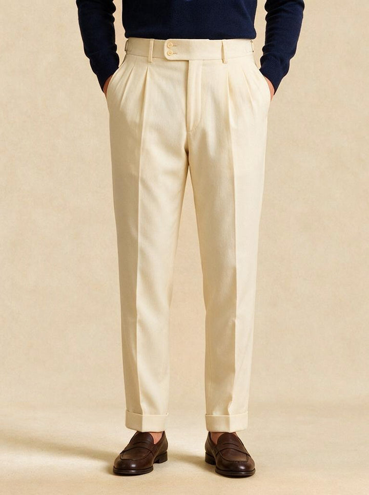 Bramwell dress pants in Cream, studio, Gentlemens Manor