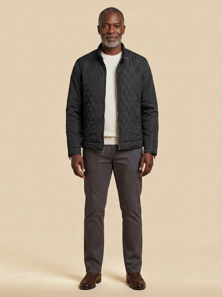 Brantley quilted jacket in Black, studio, Gentlemens Manor