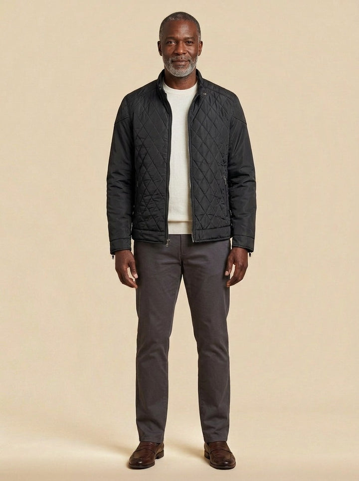 Brantley quilted jacket in Black, studio, Gentlemens Manor