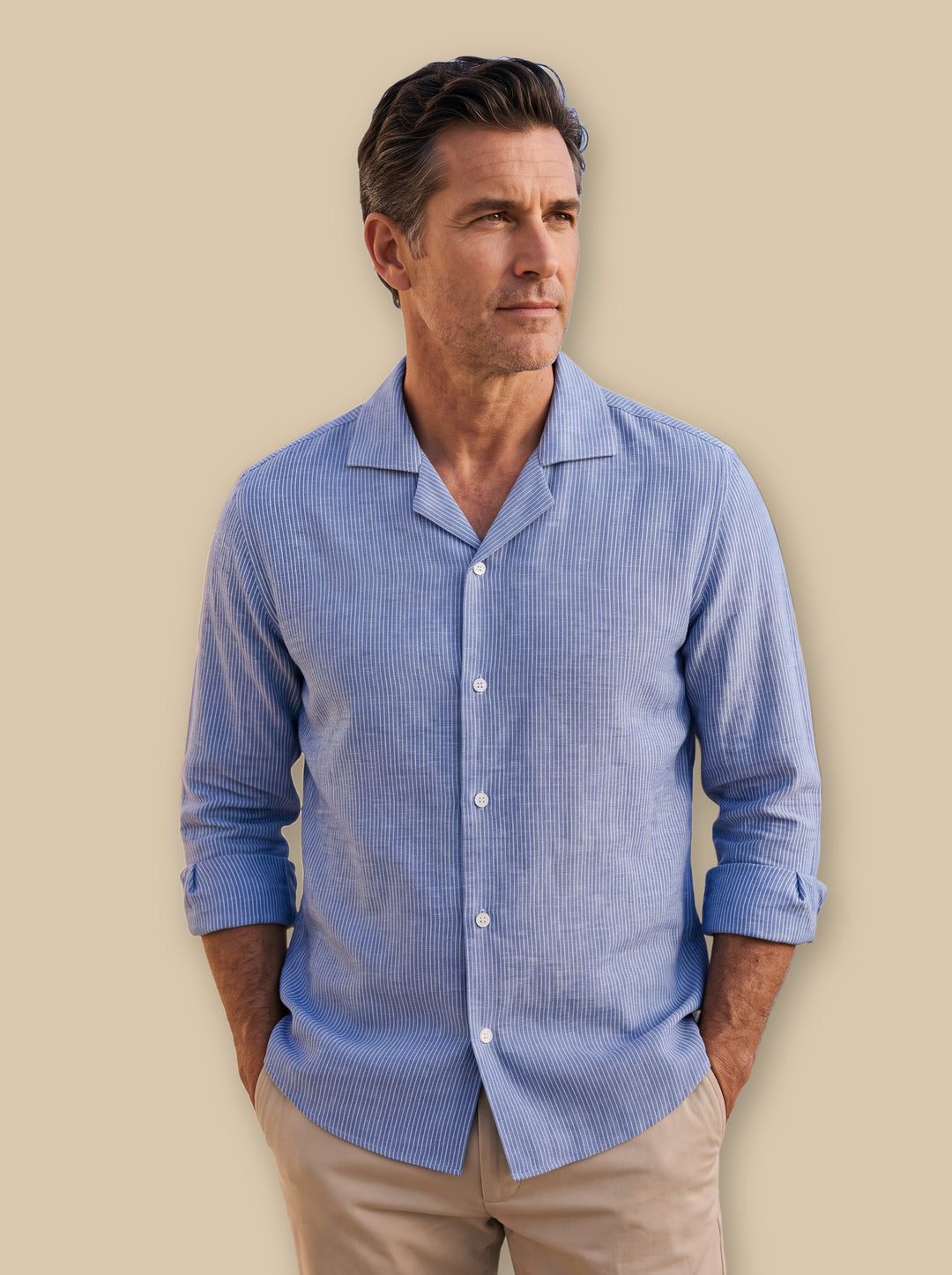 Brewster casual shirt in Blue, studio - Gentlemens Manor