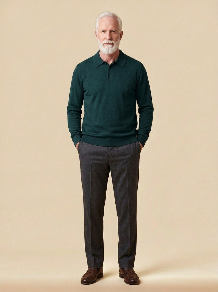 Bristow sweater in Green, studio, Gentlemens Manor