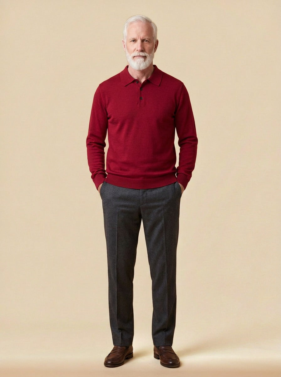 Bristow sweater in Red, studio, Gentlemens Manor