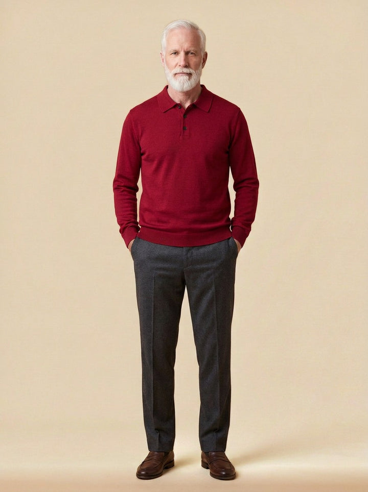 Bristow sweater in Red, studio, Gentlemens Manor