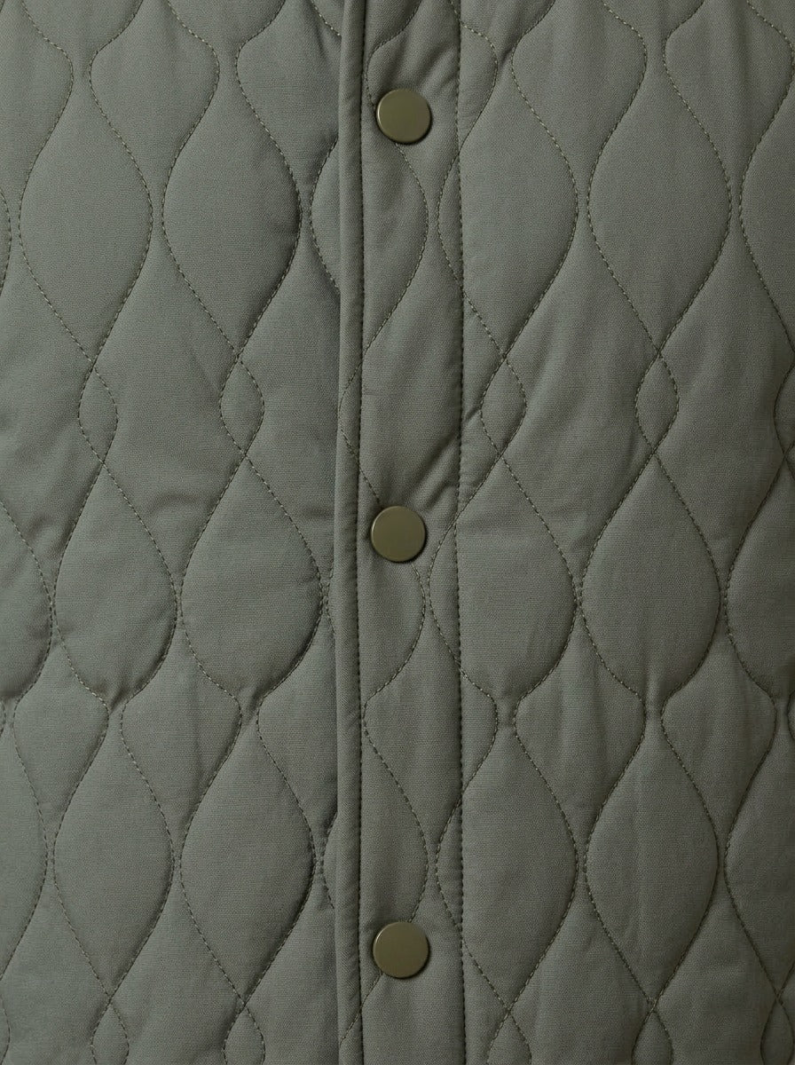 Brooks quilted shirt jacket, fabric close up, Gentlemens Manor