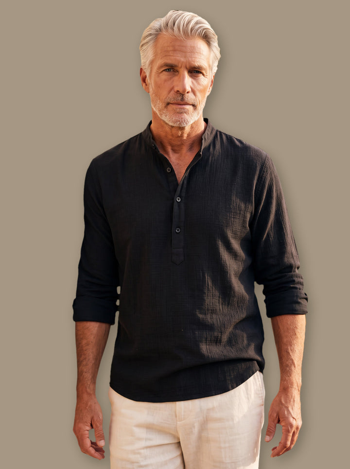 Bruce casual shirt in Black, studio - Gentlemens Manor