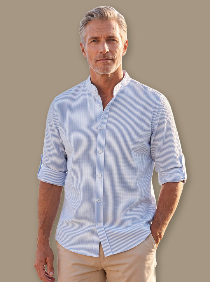Bruce casual shirt in Blue, studio - Gentlemens Manor