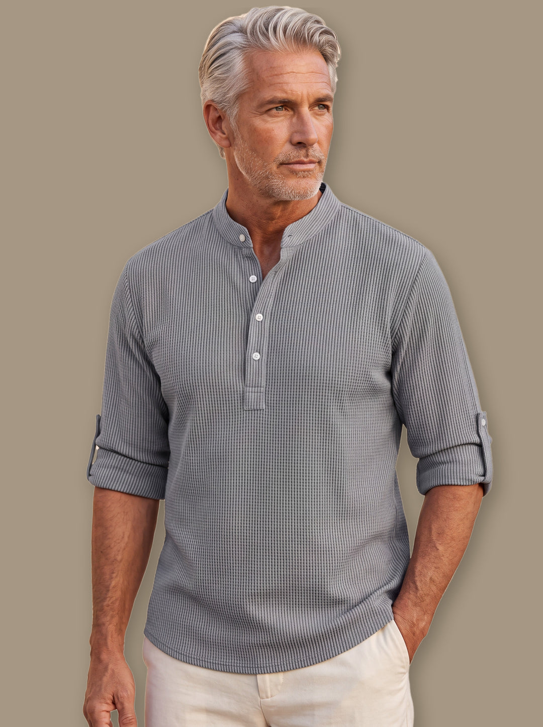 Bruce casual shirt in Grey, studio - Gentlemens Manor