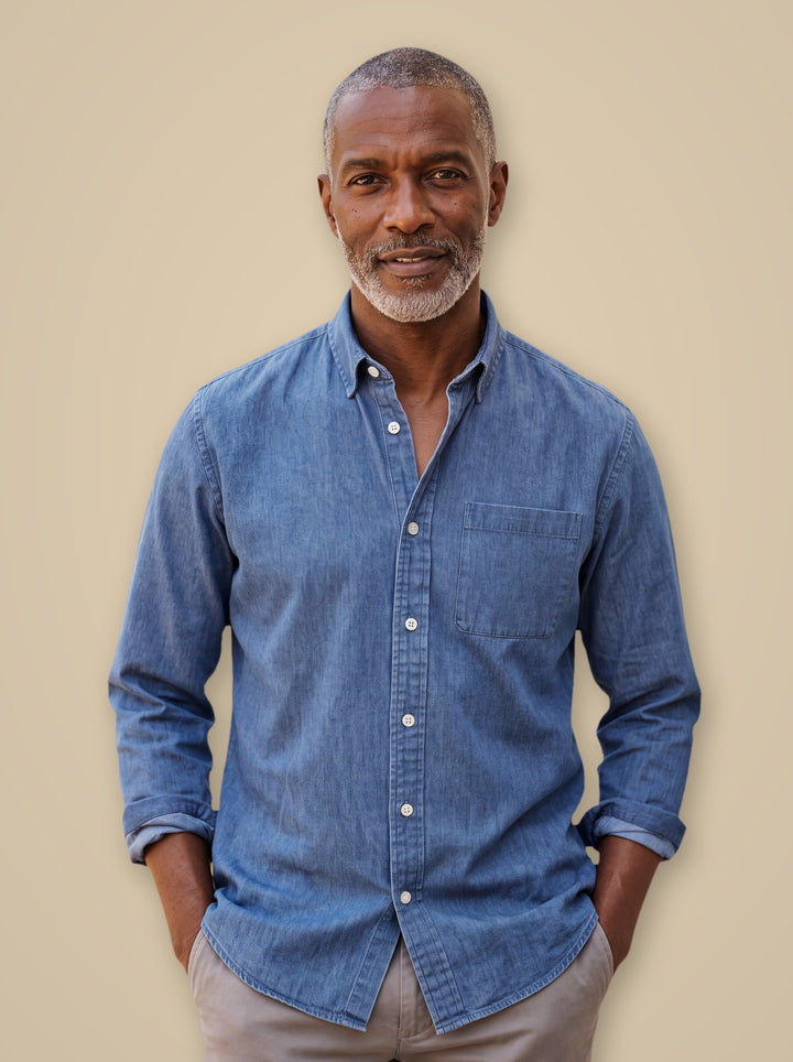 Byron casual shirt in Blue, studio - Gentlemens Manor