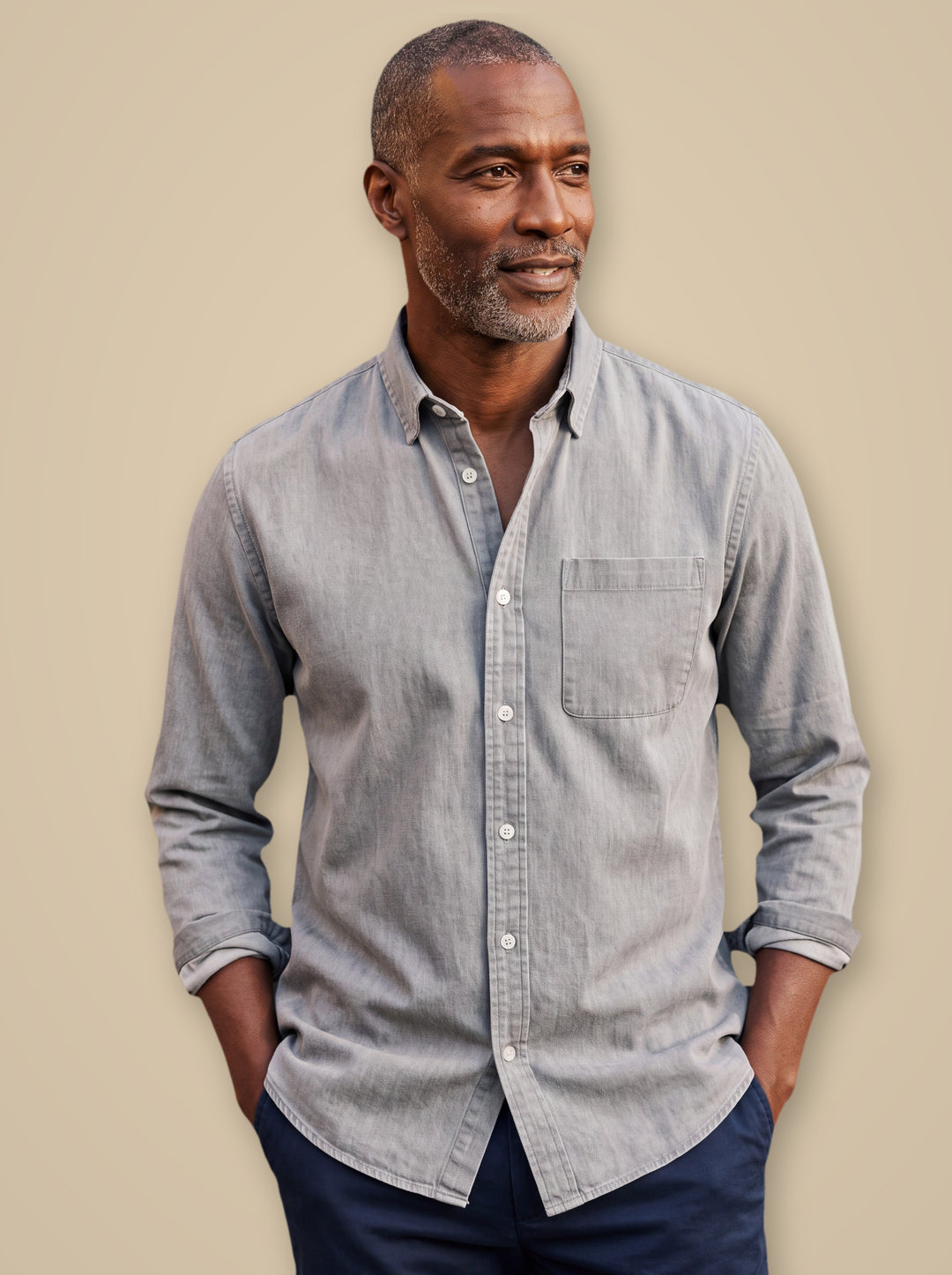 Byron casual shirt in Light Grey, studio - Gentlemens Manor