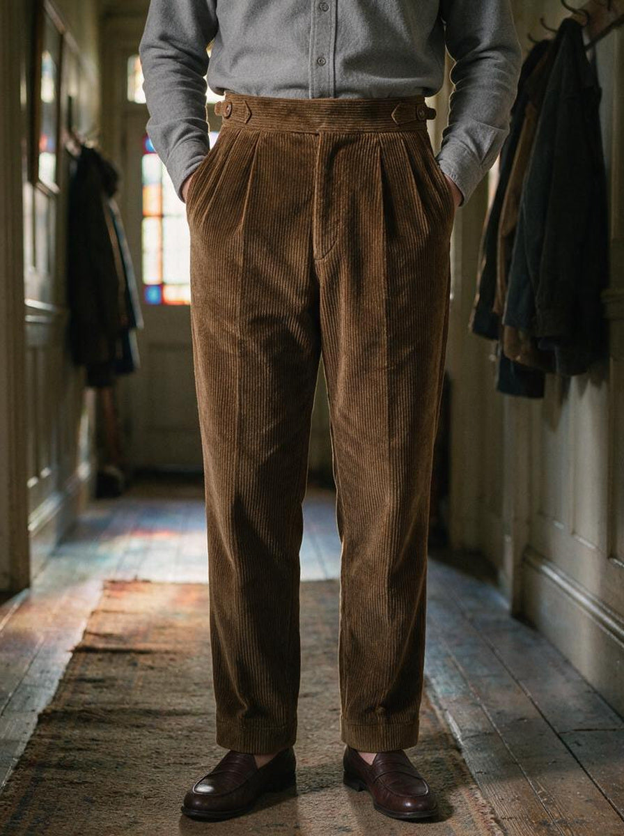 Caldwell corduroy pants in Brown, lifestyle, Gentlemens Manor