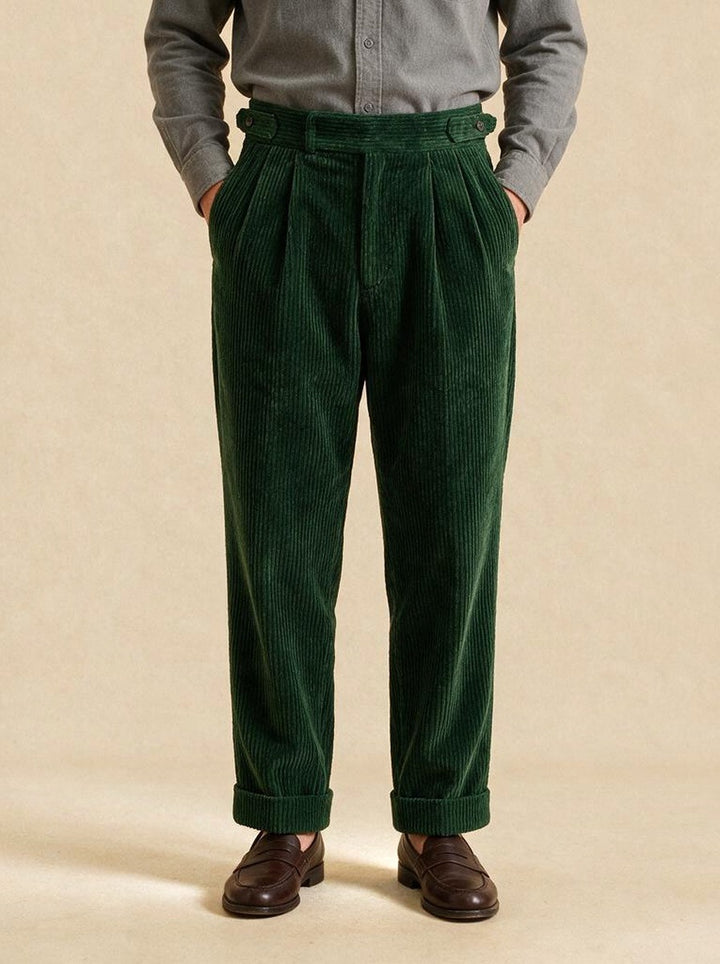 Caldwell corduroy pants in Green, studio, Gentlemens Manor
