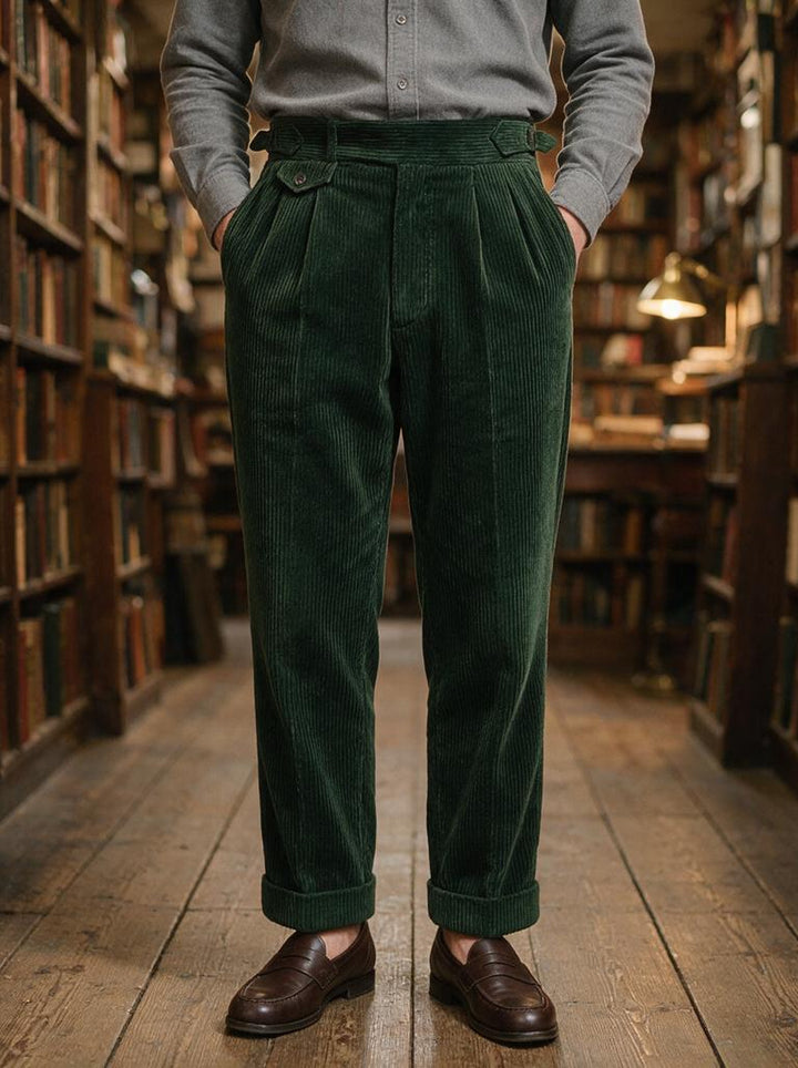 Caldwell corduroy pants in Green, lifestyle, Gentlemens Manor