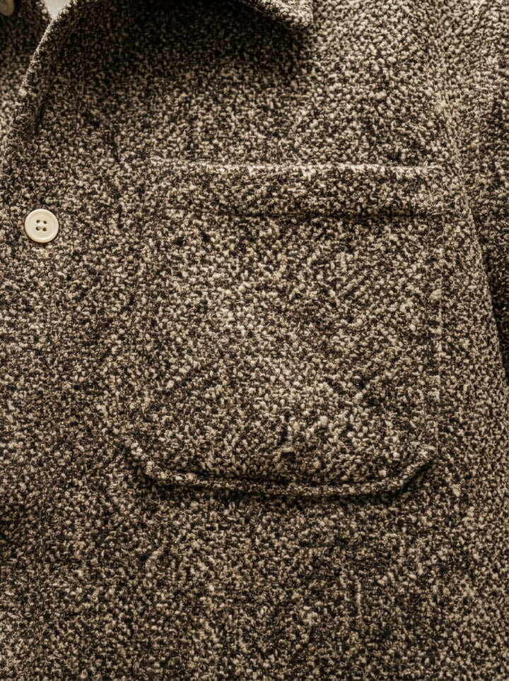 Callahan boucle shirt jacket, fabric close up, Gentlemens Manor