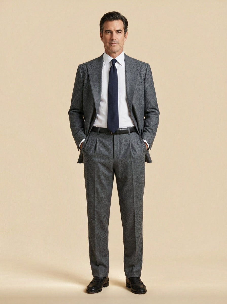 Calloway two piece suit in Charcoal, studio, Gentlemens Manor