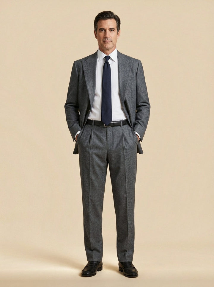 Calloway two piece suit in Charcoal, studio, Gentlemens Manor