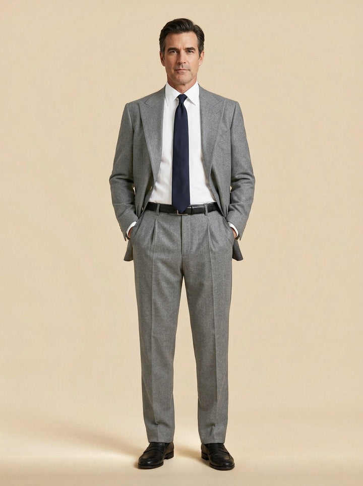 Calloway two piece suit in Grey, studio, Gentlemens Manor