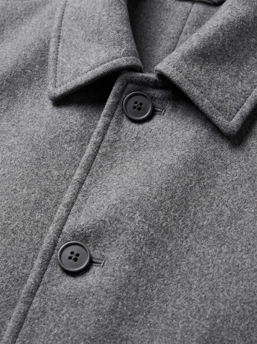 Calvert wool blend car coat, fabric close up, Gentlemens Manor
