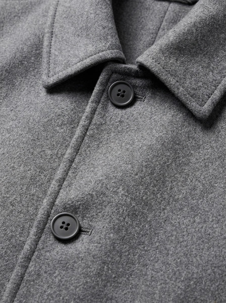 Calvert wool blend car coat, fabric close up, Gentlemens Manor