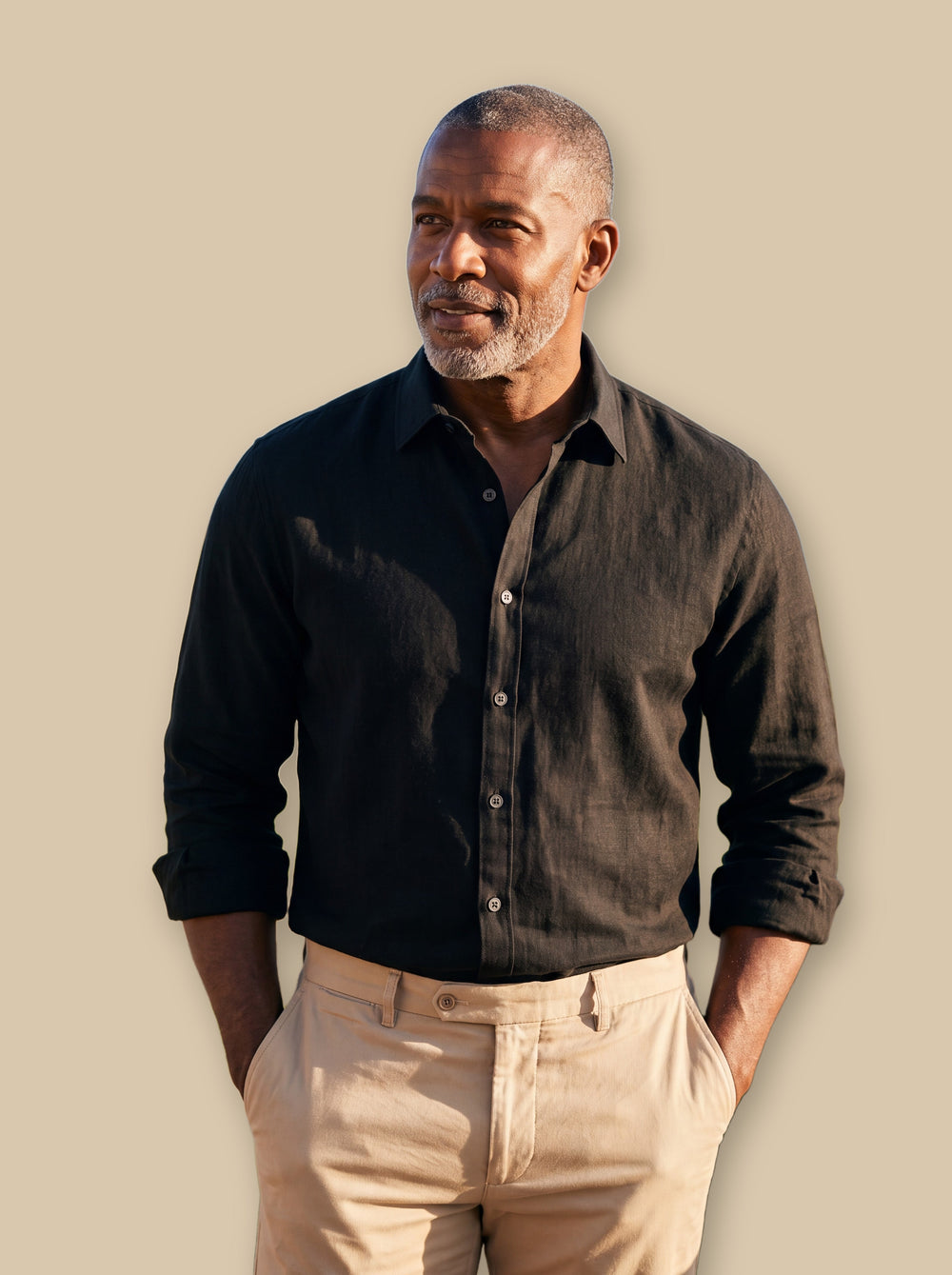 Calvin casual shirt in Black, studio - Gentlemens Manor