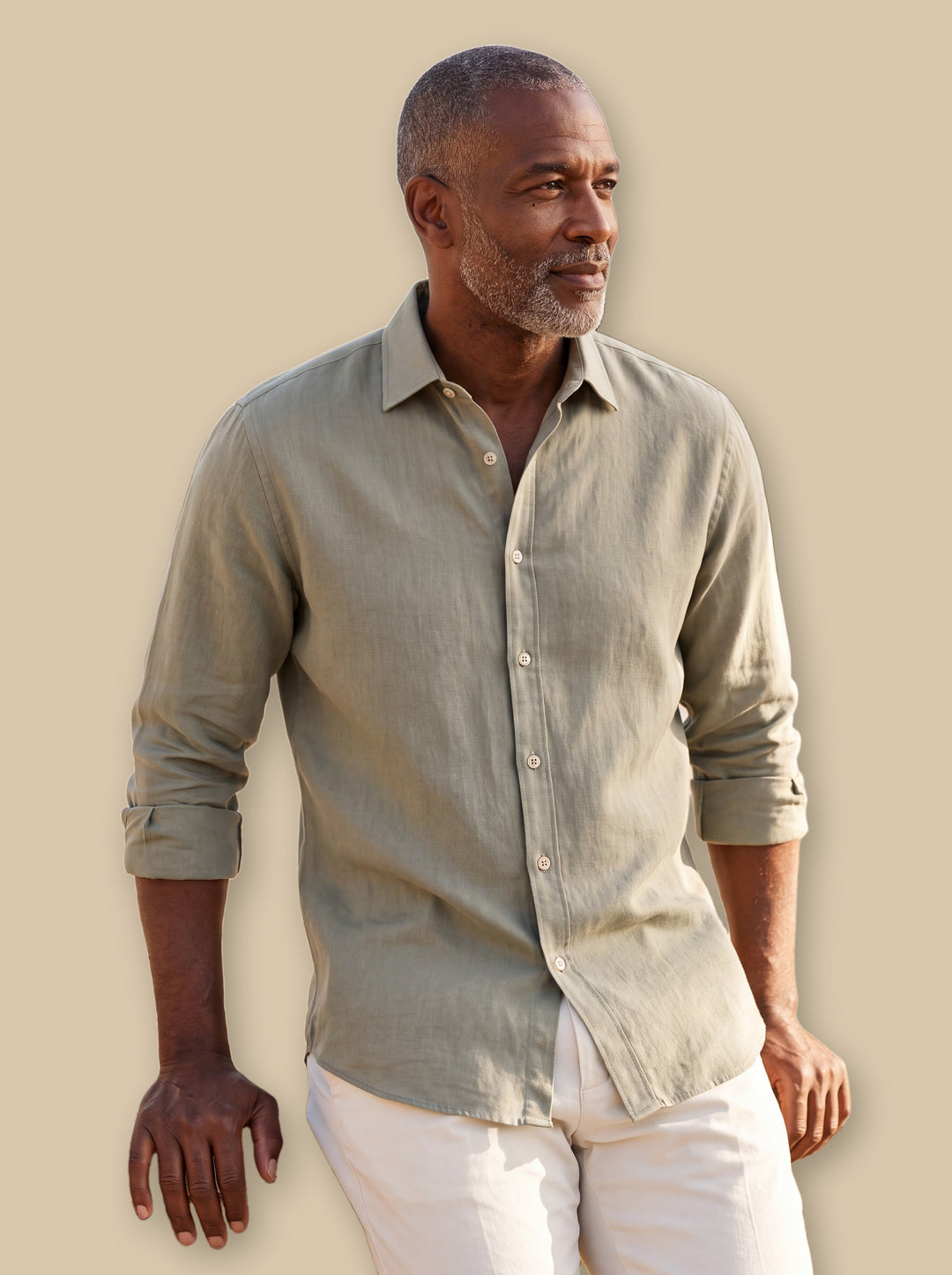 Calvin casual shirt in Grey, studio - Gentlemens Manor