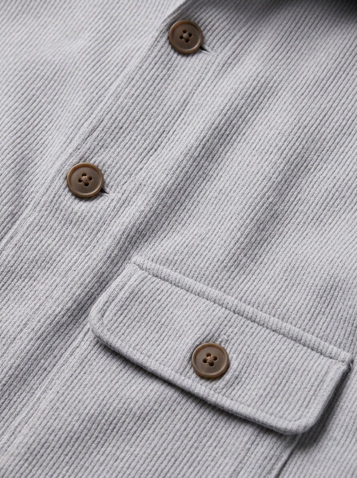 Carleton ribbed hem button jacket, fabric close up, Gentlemens Manor