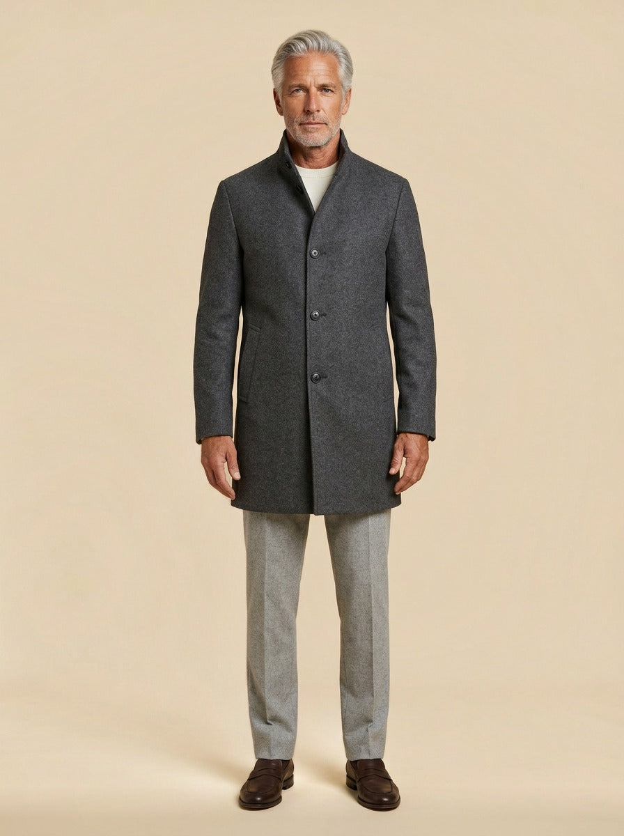 Carlisle coat in Charcoal, studio, Gentlemens Manor