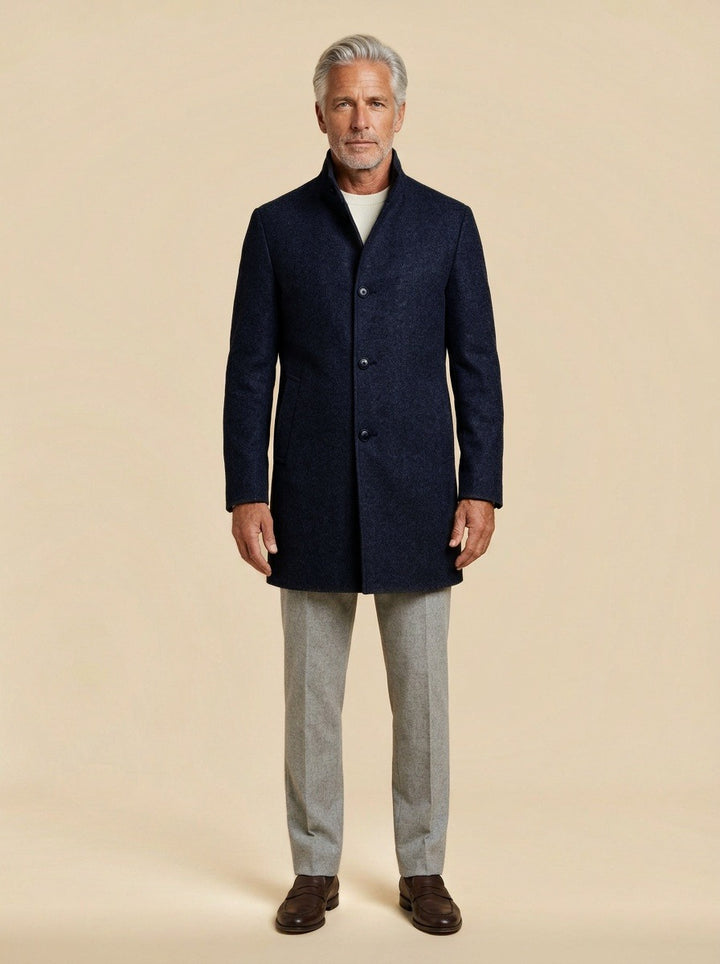 Carlisle coat in Navy, studio, Gentlemens Manor
