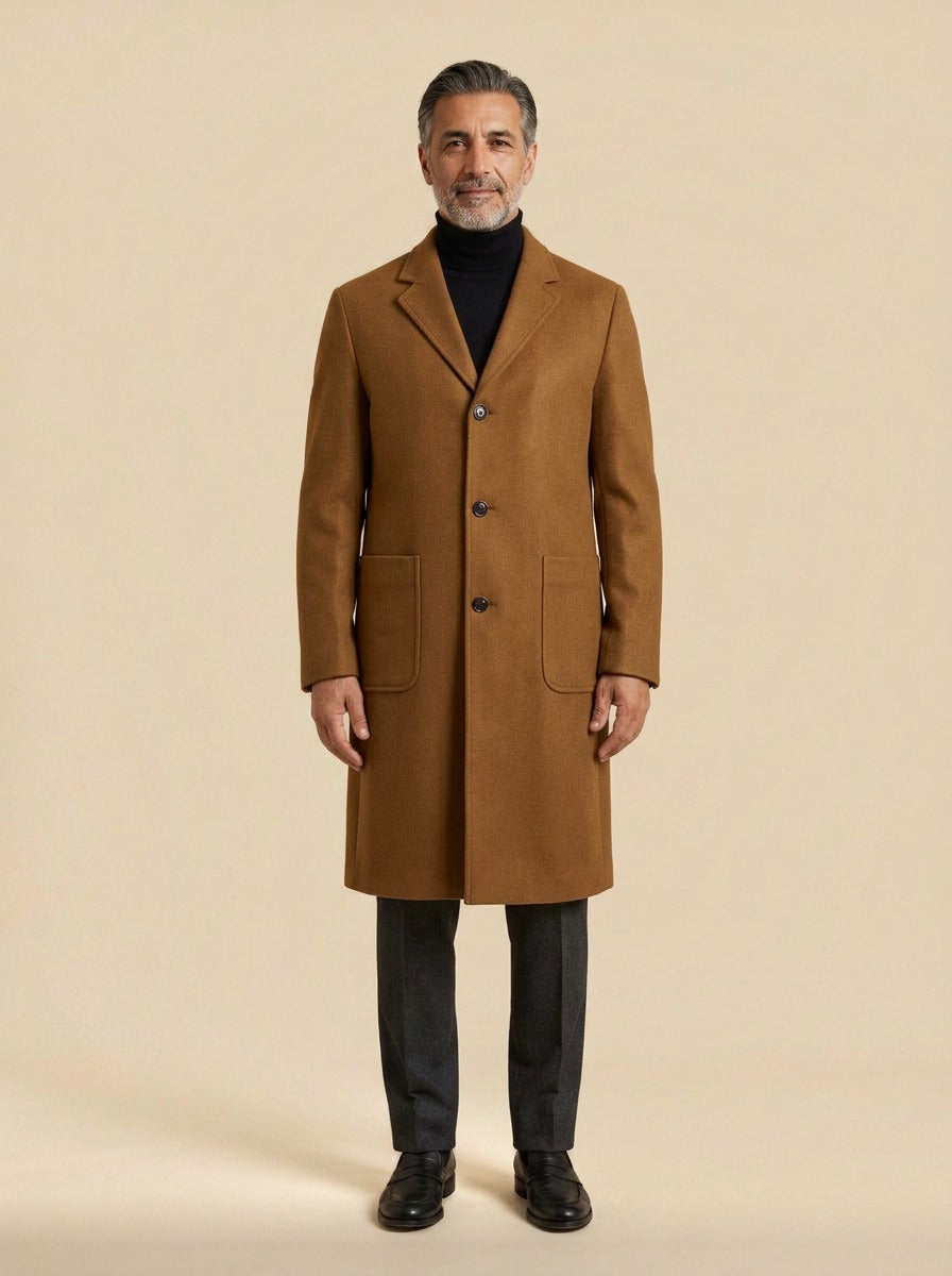 Carmichael overcoat in Brown, studio, Gentlemens Manor