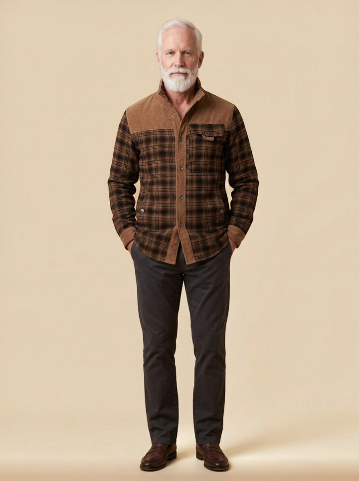 Carrick shirt jacket in Brown, studio, Gentlemens Manor