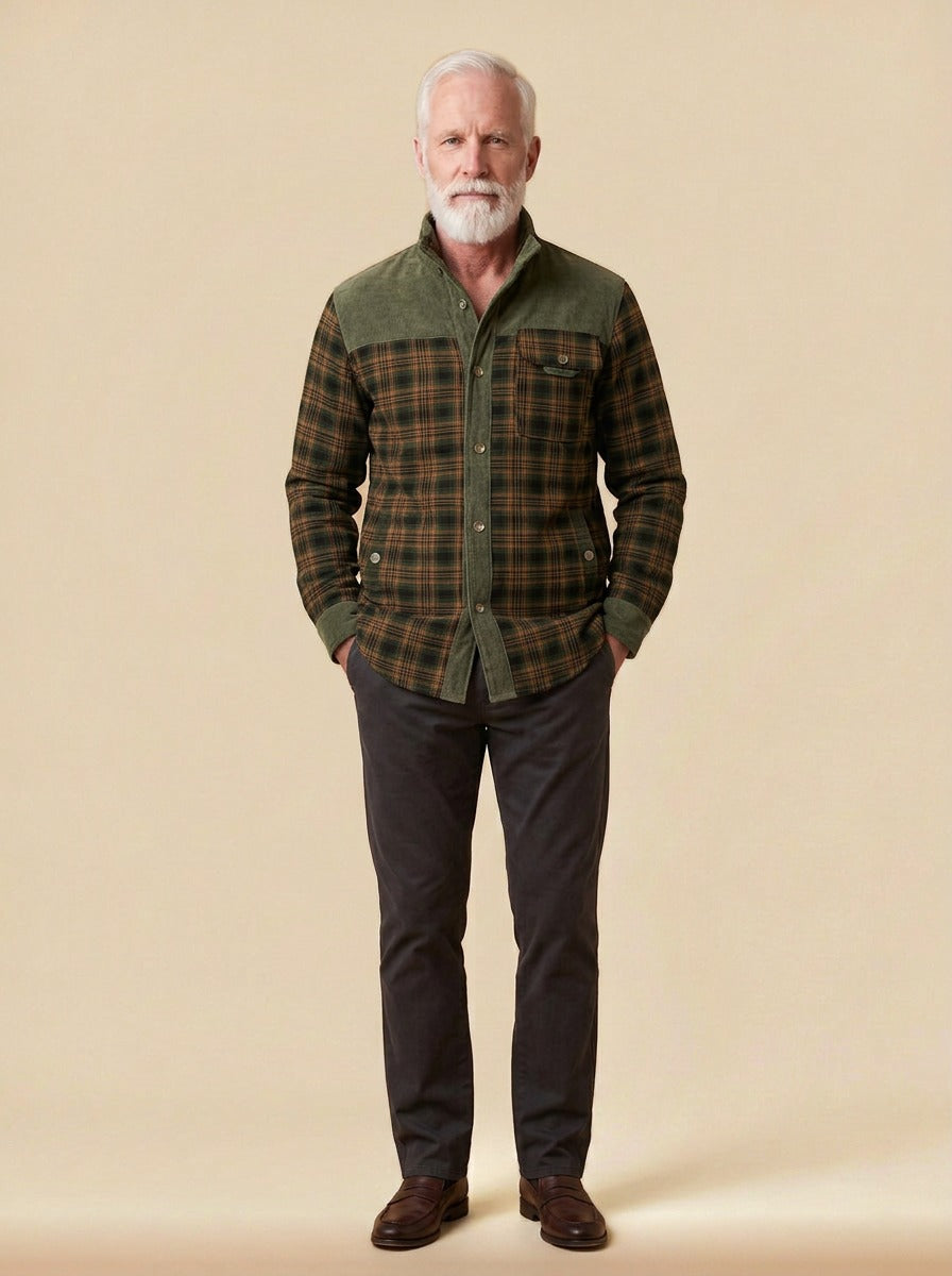 Carrick shirt jacket in Green, studio, Gentlemens Manor