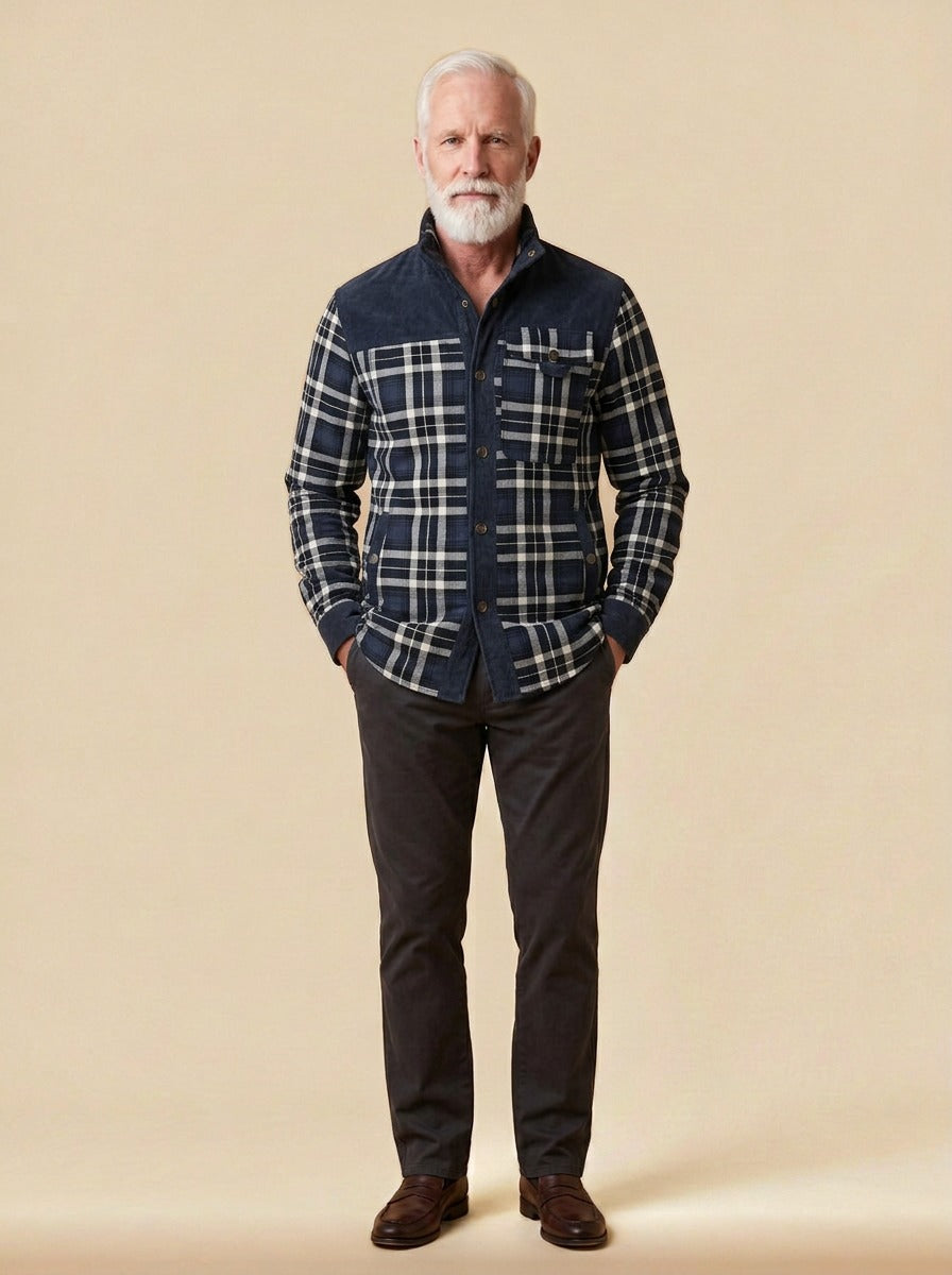 Carrick shirt jacket in Navy, studio, Gentlemens Manor