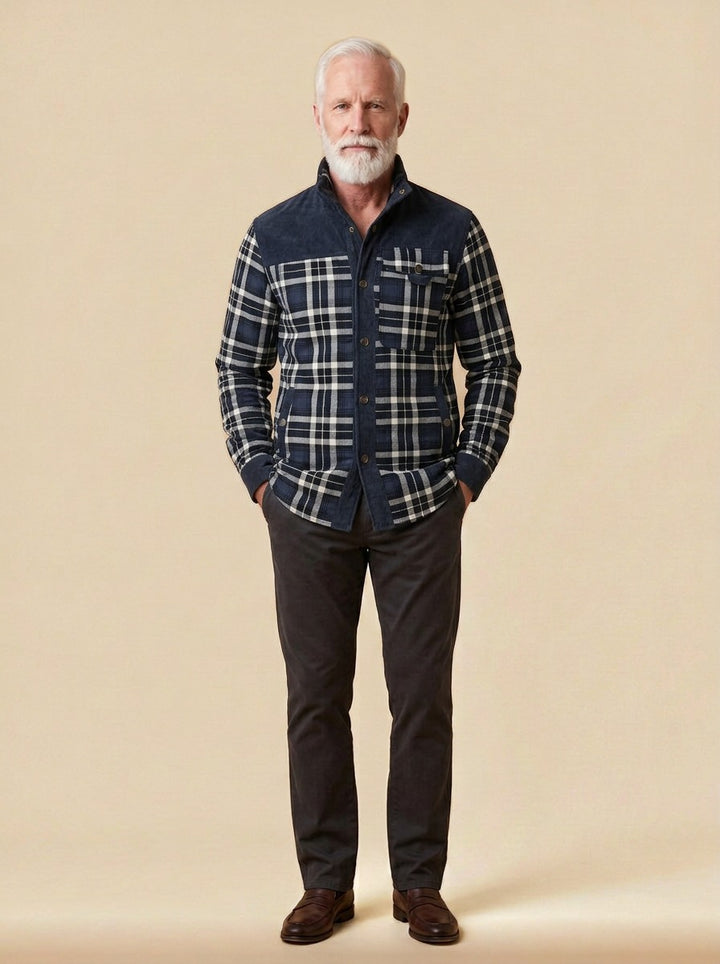 Carrick shirt jacket in Navy, studio, Gentlemens Manor