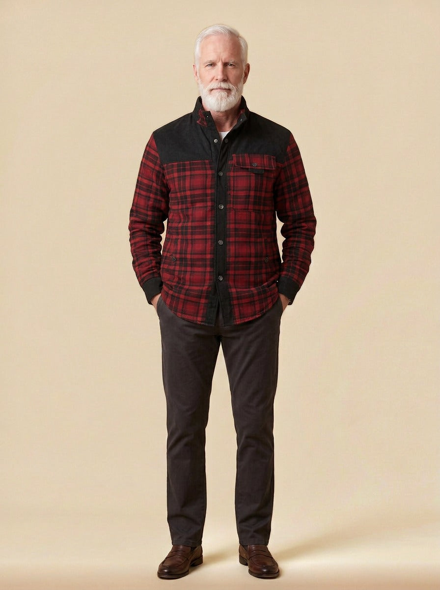 Carrick shirt jacket in Red, studio, Gentlemens Manor