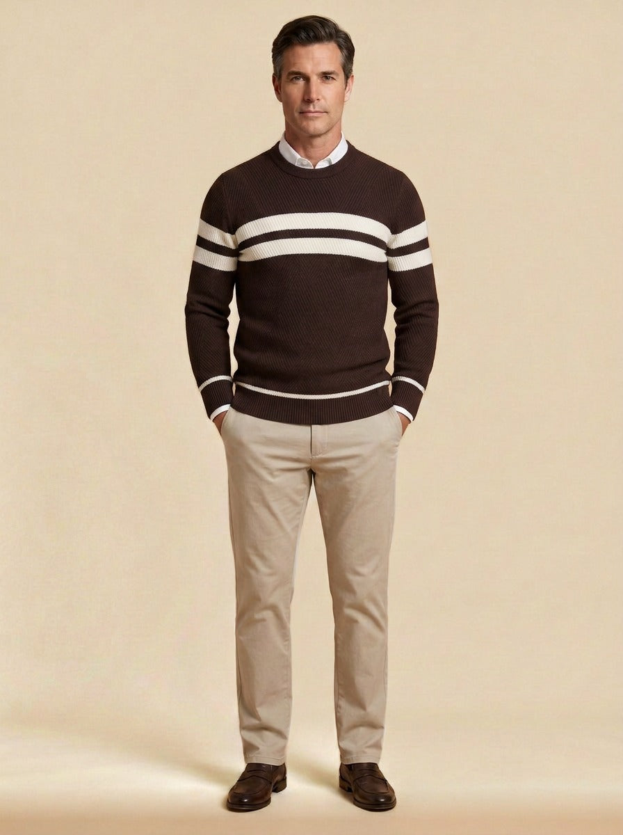 Carrington sweater in Brown, studio, Gentlemens Manor