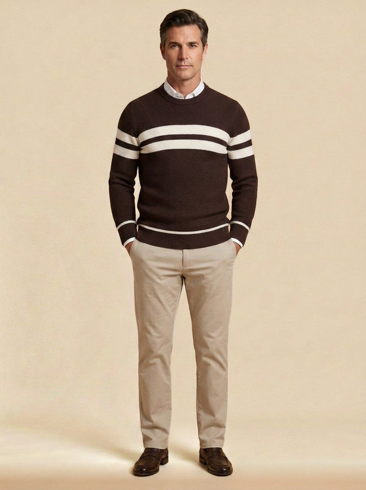 Carrington sweater in Brown, studio, Gentlemens Manor