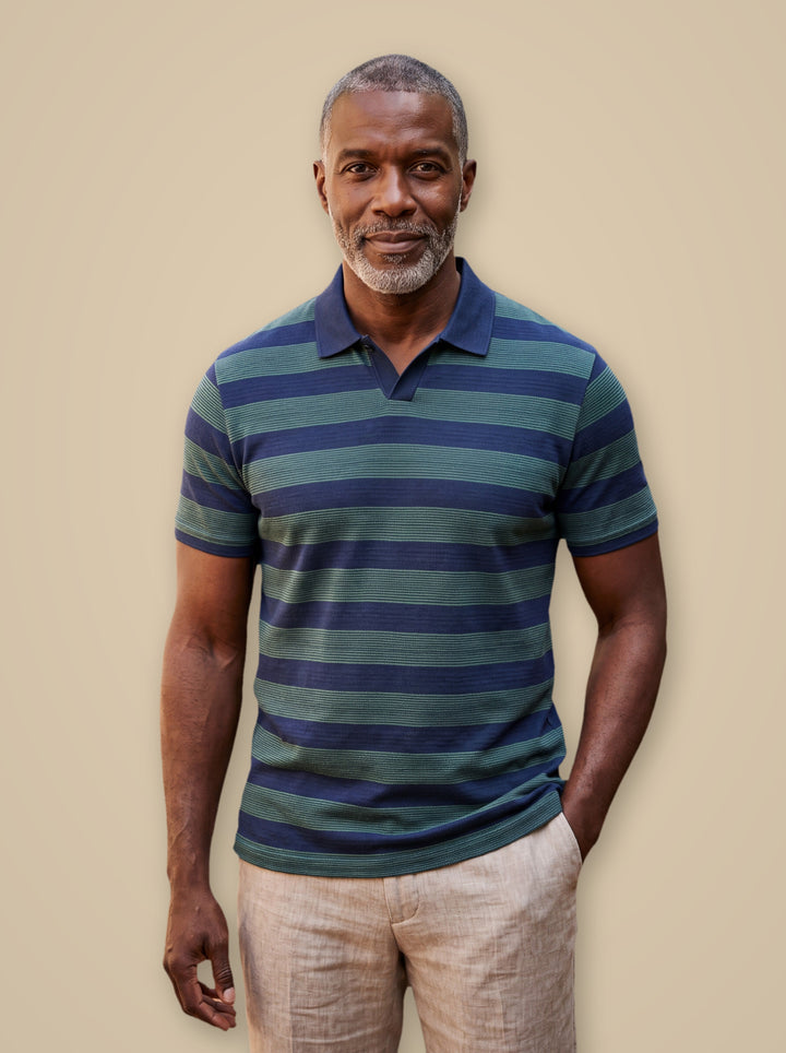 Carson polo shirt in Blue, studio - Gentlemens Manor