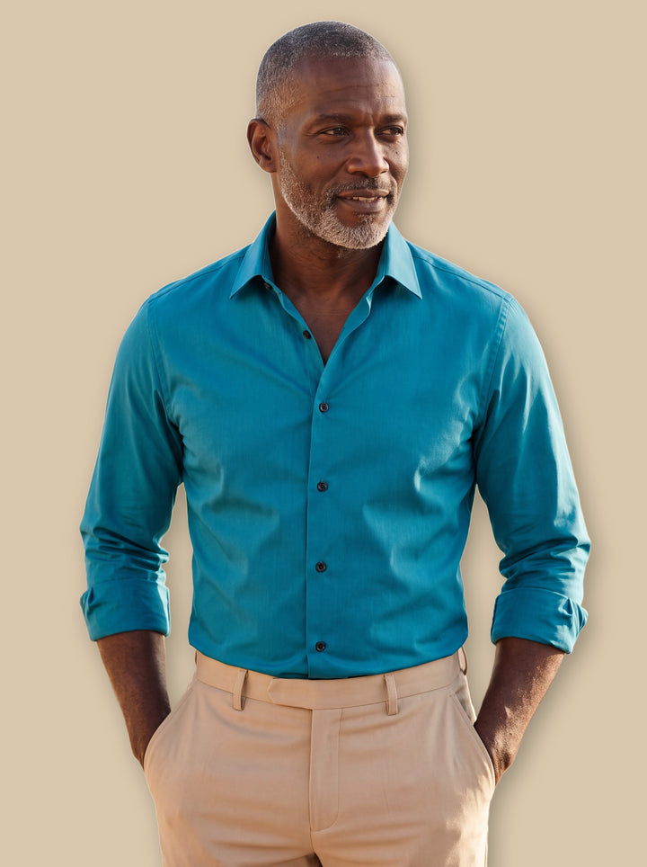 Carter casual shirt in Blue, studio - Gentlemens Manor